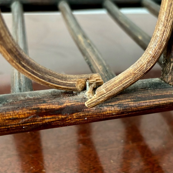 Vintage Bamboo Rattan magazine record album rack, 70s vintage decor - Picture 3 of 4